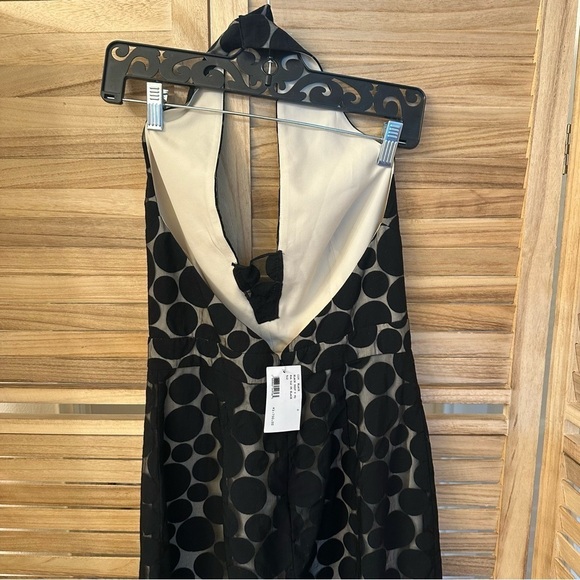 CUSHNIE Halter Neck Polka Dot Jumpsuit in black size 8 - Picture 8 of 11